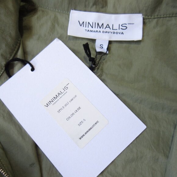 NWT Minimalist by Tamara Davydova Amelia in Olive Nylon Flight Suit Jumpsuit S - Picture 6 of 7